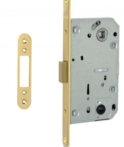 Замок межкомнатный под фиксатор пластик 822 T Iron AB бронза