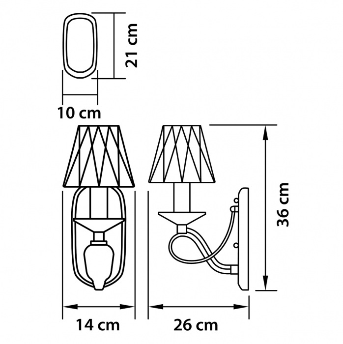 Бра RICCIO 1х40W E14 ХРОМ