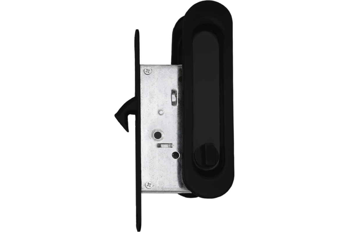 Ручка с замком для раздвижных дверей Vettore L 030 MBP чёрный матовый 20494