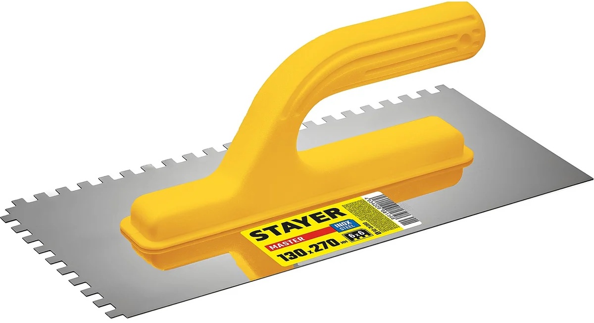 Гладилка зубчатая Stayer Master, 6x6мм (130x270мм) 08012-06_z01