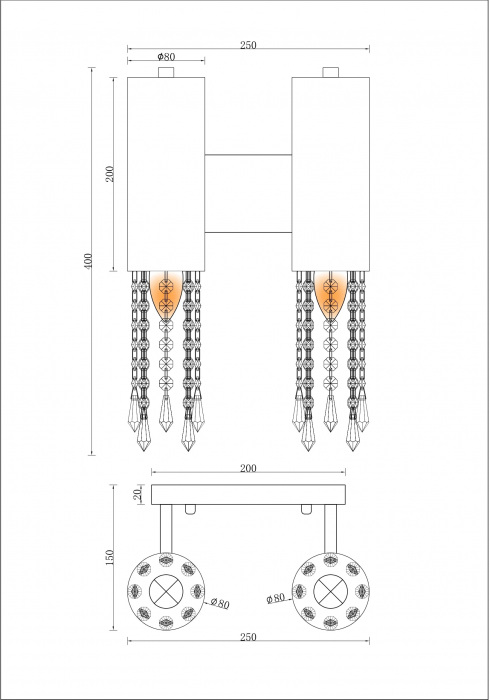 Бра Klimand V10011-2W