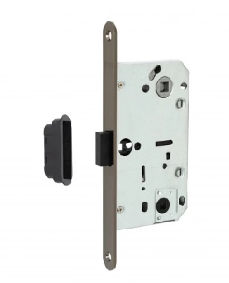 Замок межкомнатный под фиксатор пластик 822 T Iron AB бронза