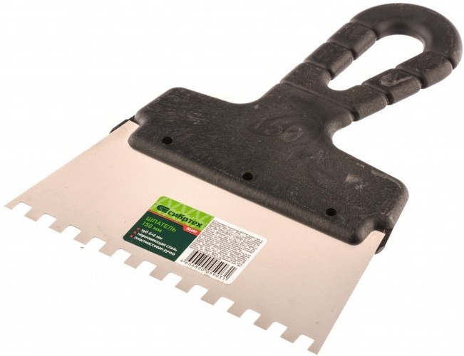 Шпатель зубчатый Сибртех, 6х6мм (150мм) 85459