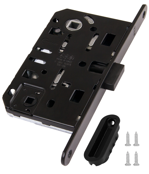 Замок врезной AGB WC В06102.50.93.567 (В04102,В05102) с отв. планкой Черный