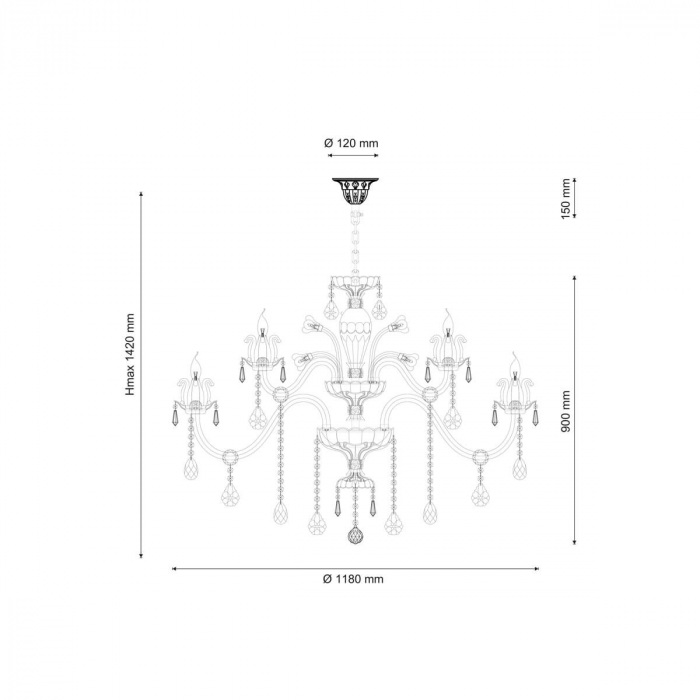 Подвесная люстра Ashanti Ashanti 1250.18 clear