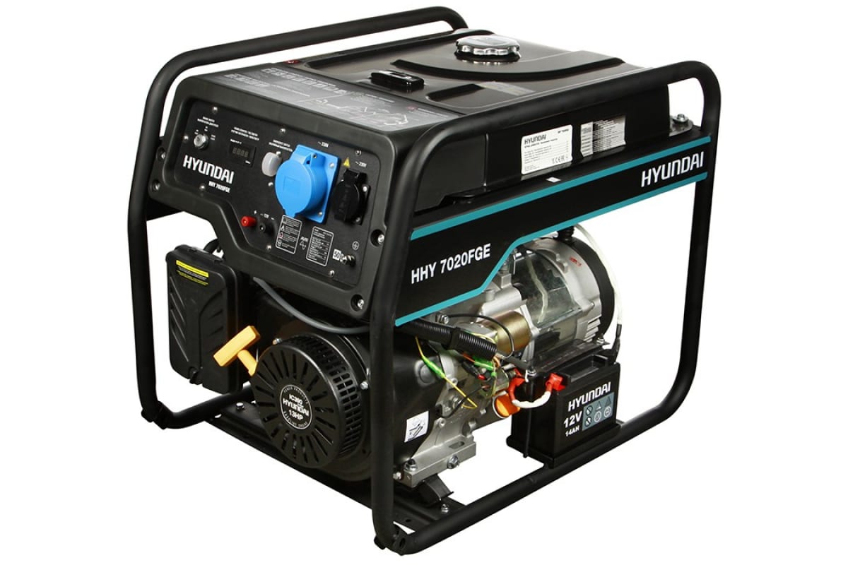 Генератор газовый Hyundai HHY 7020FGE кВт 220В ручной/электро