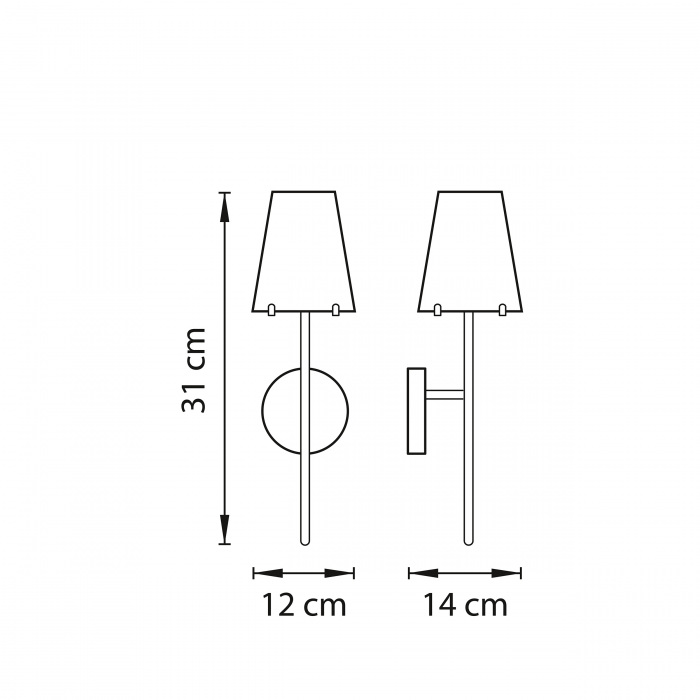 Бра DIAFANO 1х40W G9 ЗОЛОТО/БЕЛЫЙ